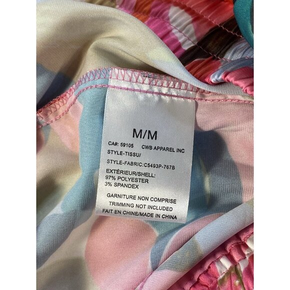 Charlie CWB Apparel Wide Leg Floral Womens Pants Sz M Poly Spandex With Pockets - Picture 5 of 10